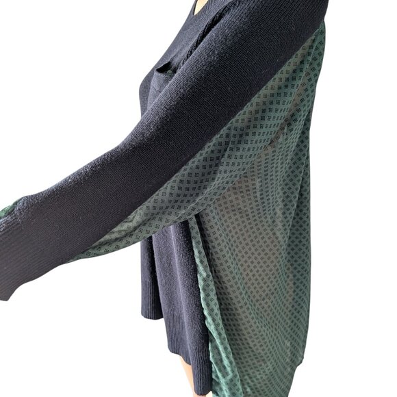 Cabi Black & Dark Green Sweater Women's Size Small - Picture 5 of 10